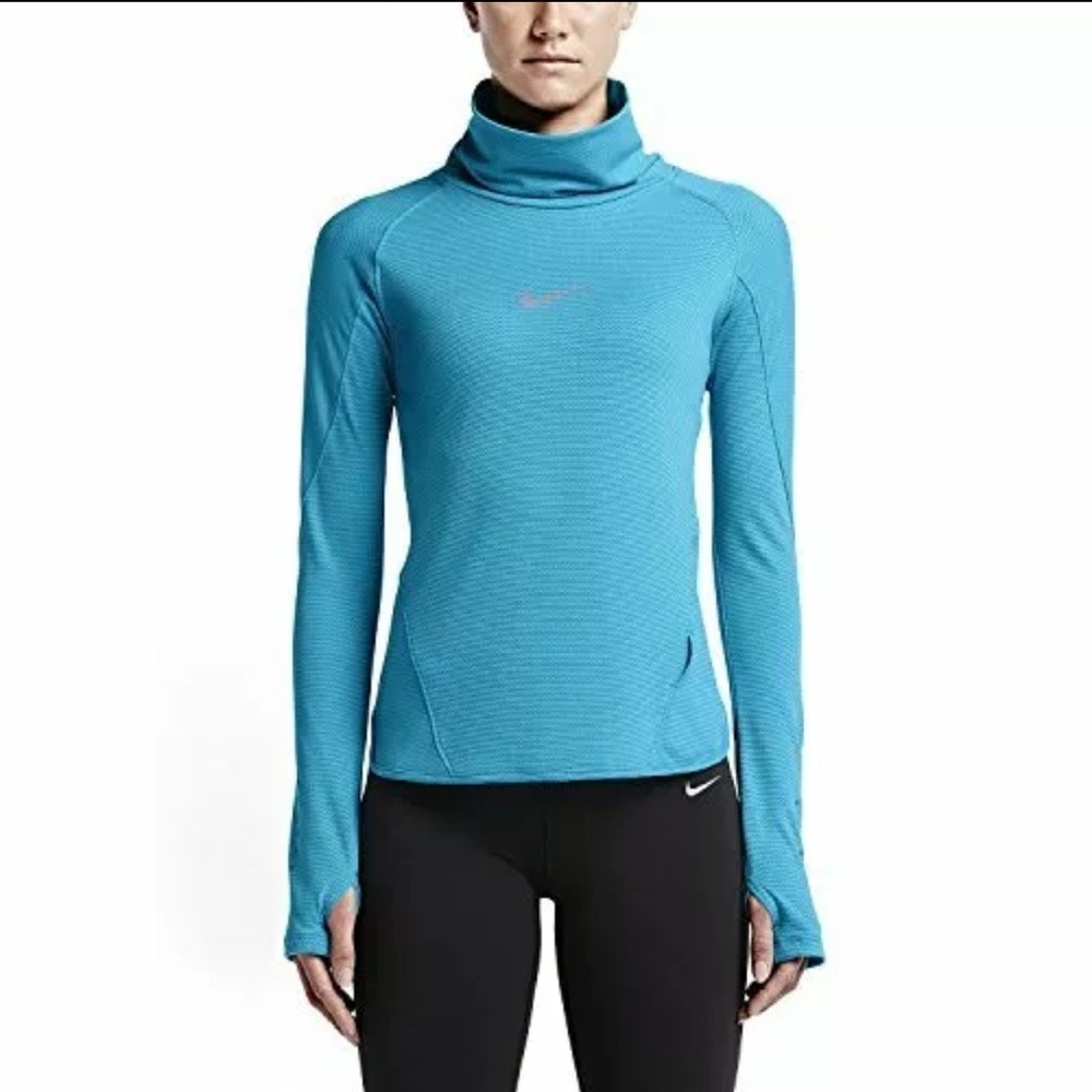 Nike AeroReact Running Top Large Lightweight Reflective Blue EUC
